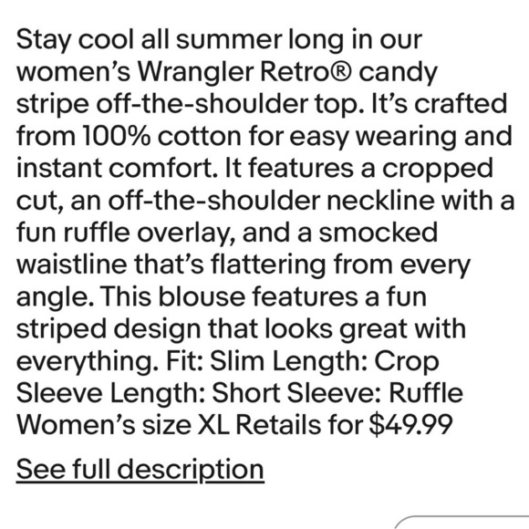 Wrangler Retro Candy Stripe Party Top - Picture 2 of 9